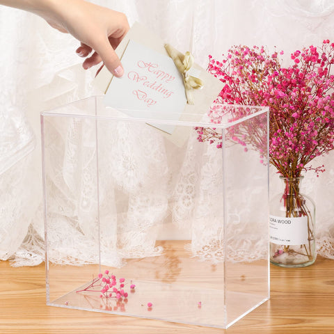 Hxezoc clear acrylic box doubles as a keepsake centerpiece
