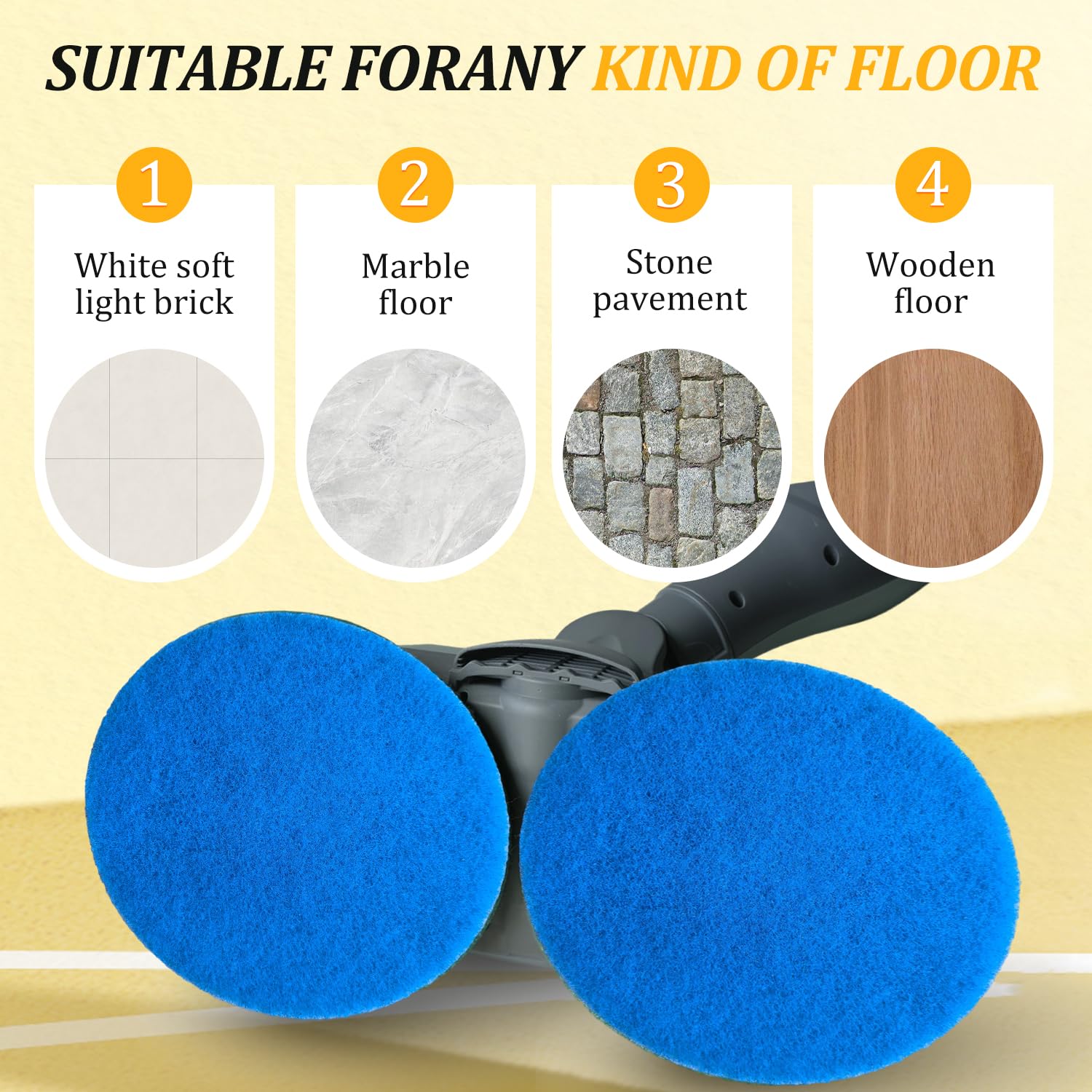 HXZIYI S7000 gray microfiber pad absorbs mess without scratching sealed floors.