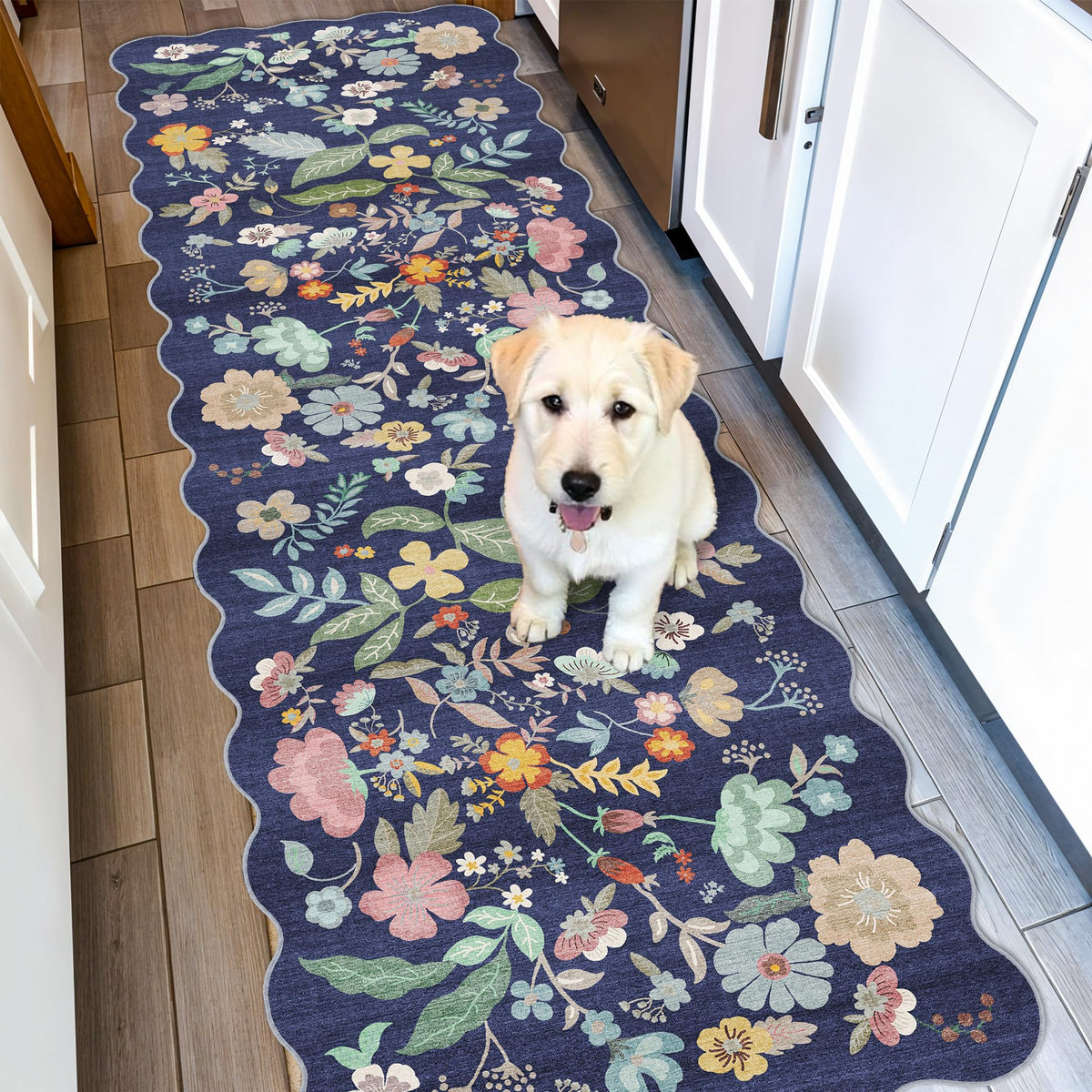 HY HAO YUN LAI hallway floral runner blue purple for hallway color and soft texture.