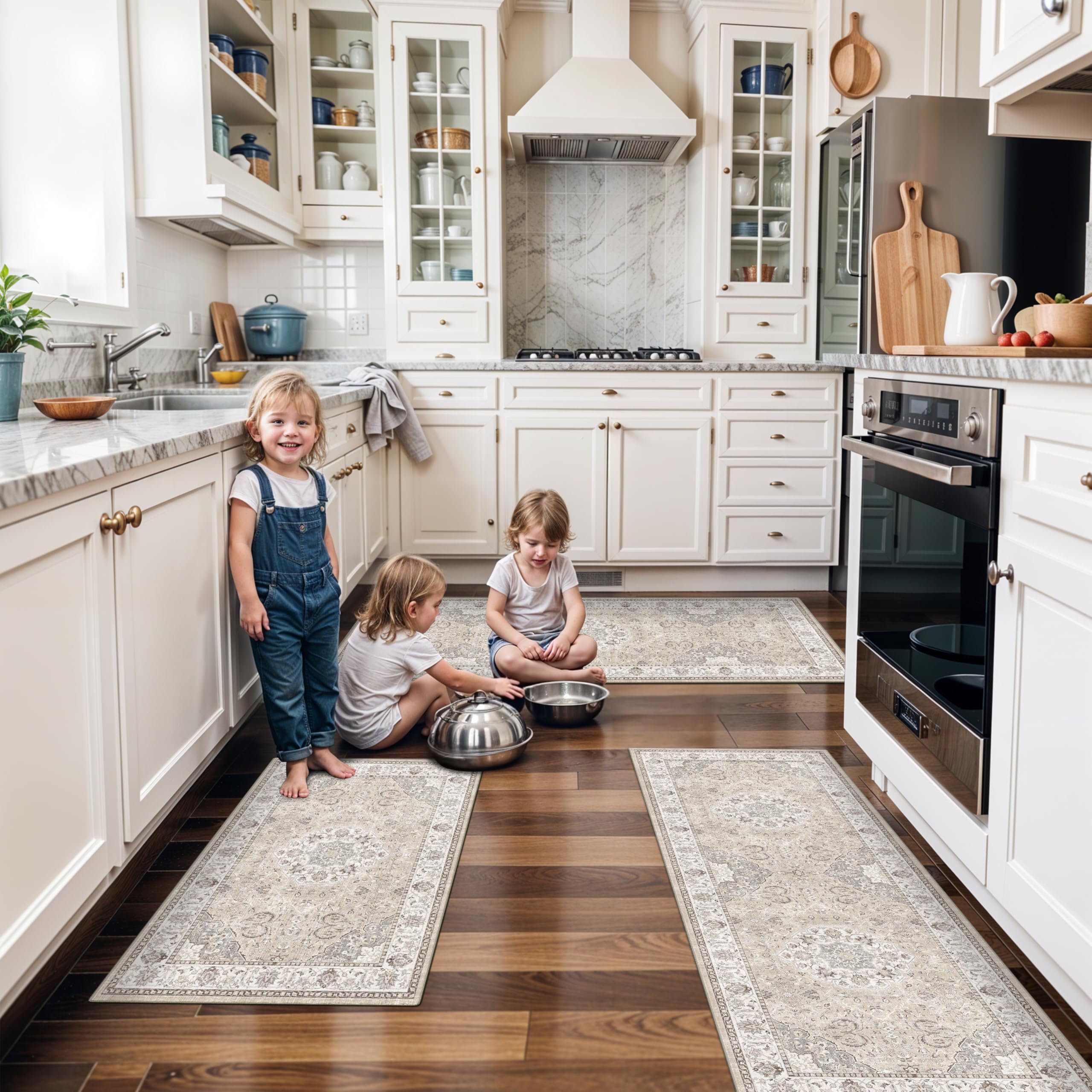 HY HAO YUN LAI kitchen rug set near sink area offers soft footing.