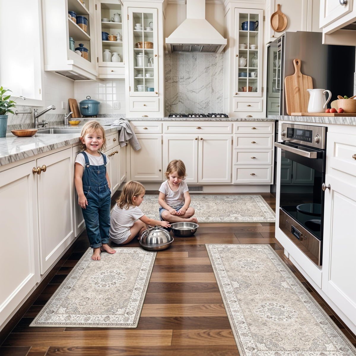 HY HAO YUN LAI kitchen rug set near sink area offers soft footing.
