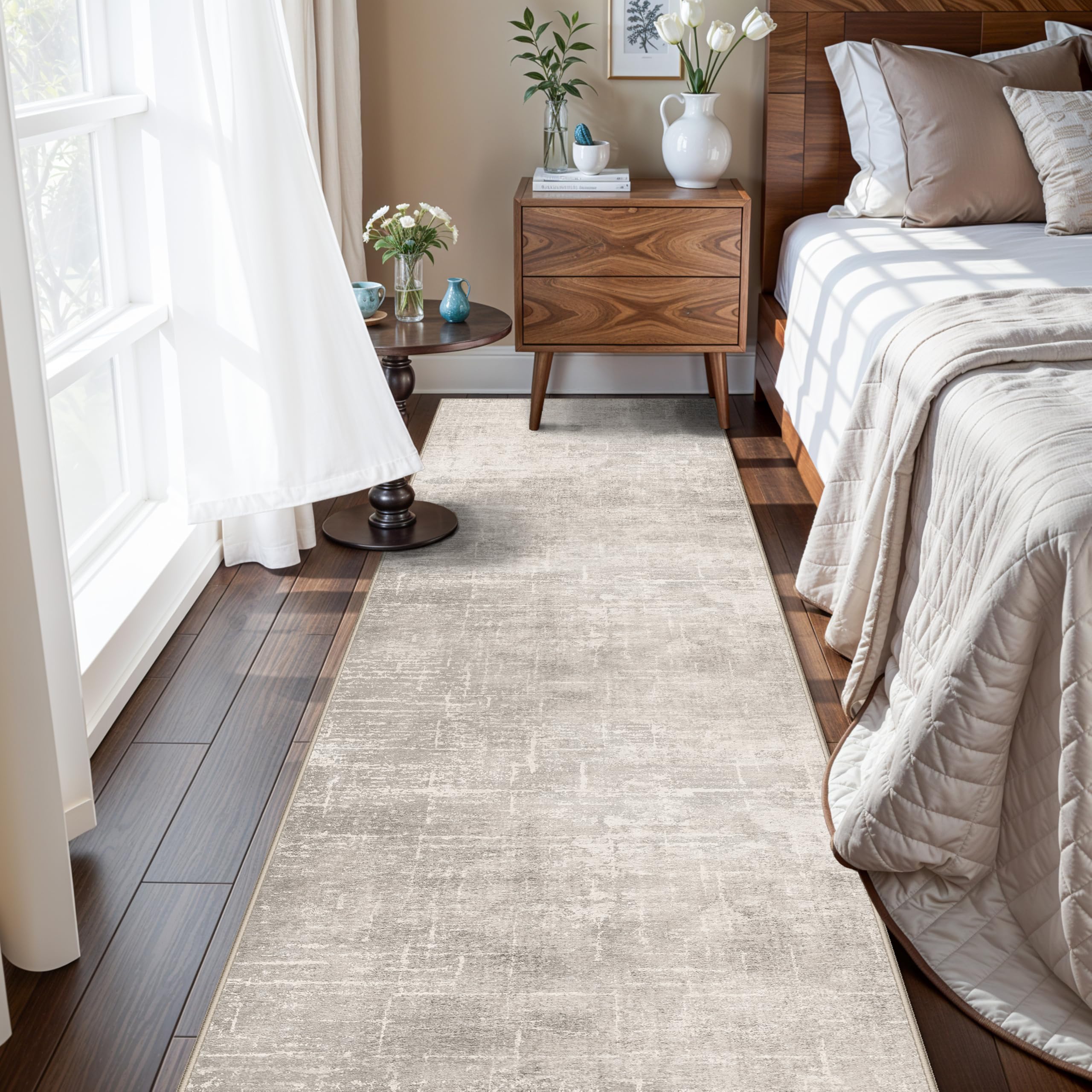 HY HAO YUN LAI Abstract 2x10 rug entry shows non-slip grip for busy entryways.