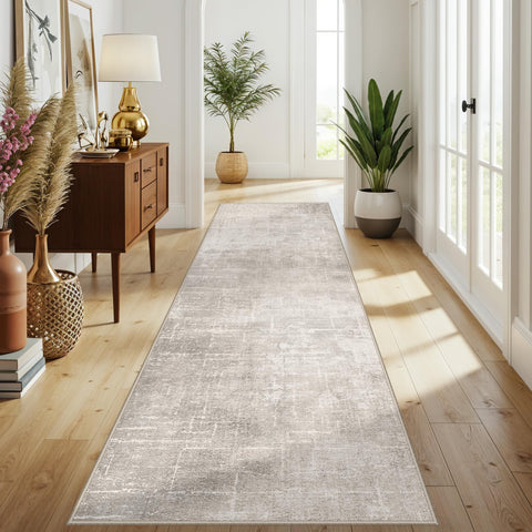 HY HAO YUN LAI Abstract 3x10 kitchen rug runner beige showing soft, durable texture