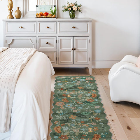 HY HAO YUN LAI floral-green colorway brightens hallways and entry spaces.