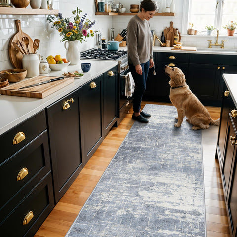 HY HAO YUN LAI hallway rug stain-resistant surface helps spills wipe away quickly.