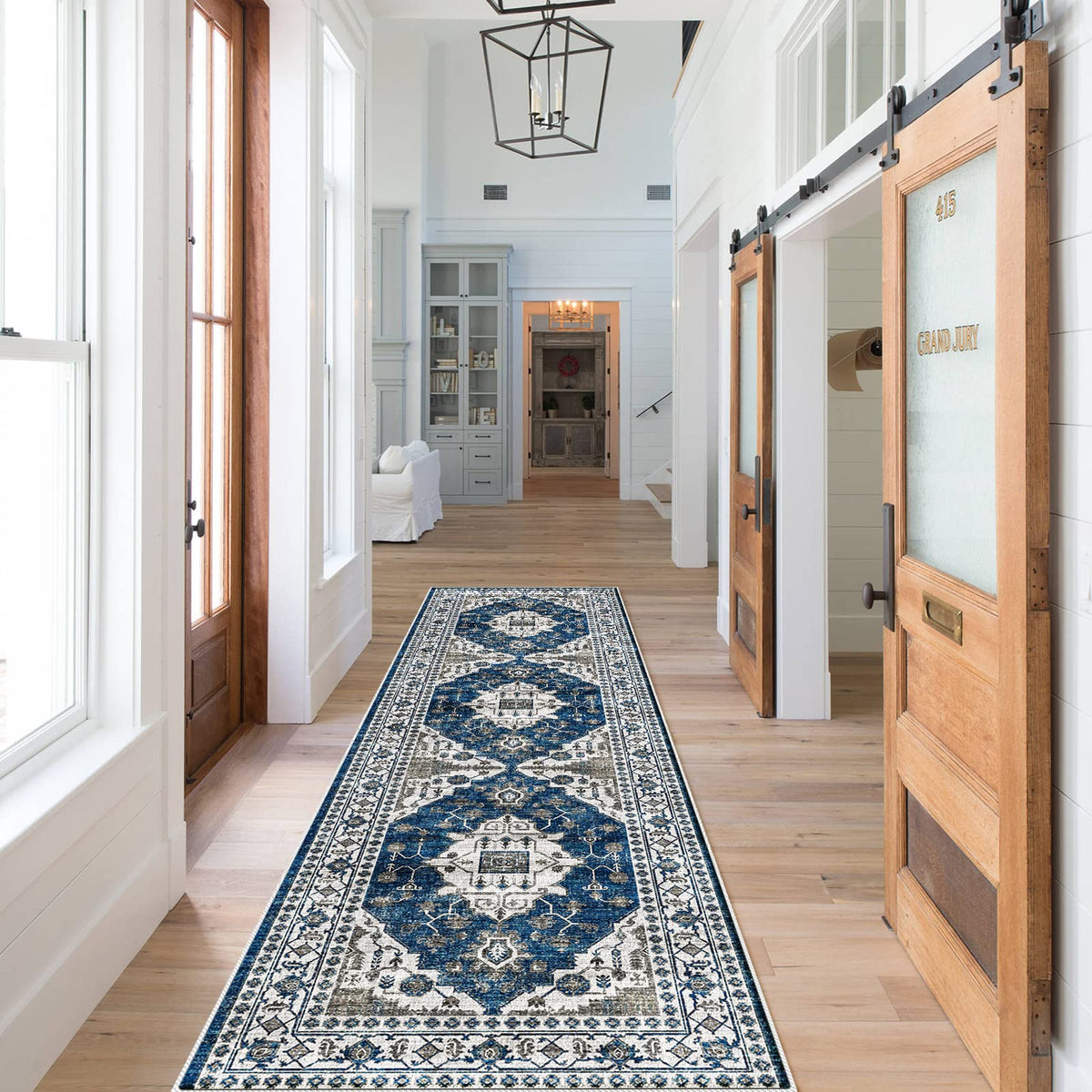 HY HAO YUN LAI hallway rug 2x7 blue for a vibrant entryway