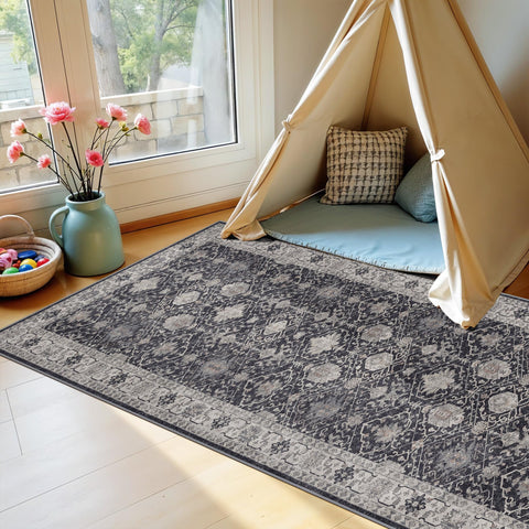 HY HAO YUN LAI hallway rug in black ideal for high-traffic areas
