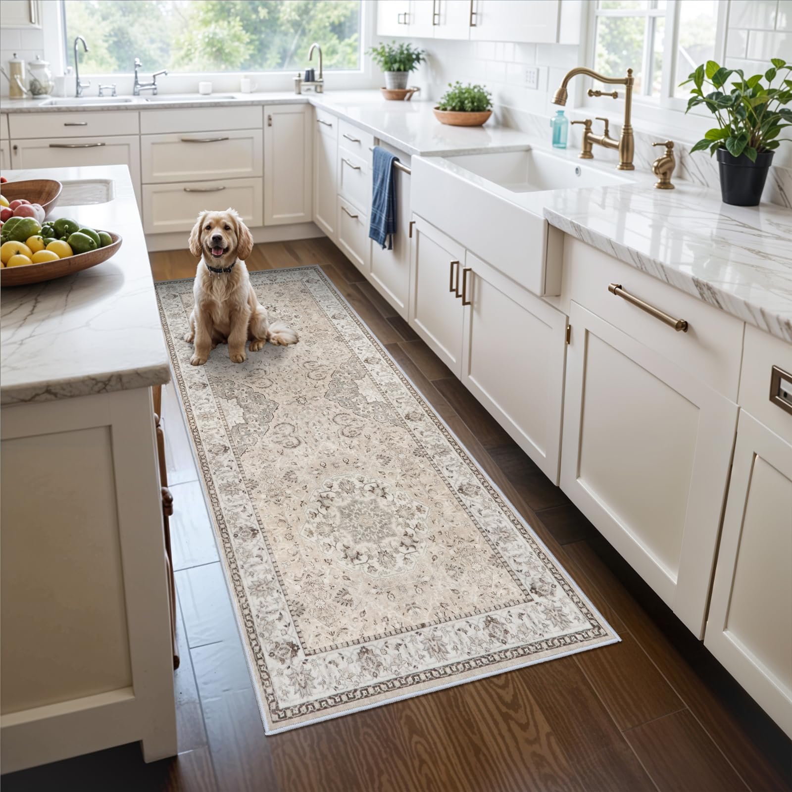 HY HAO YUN LAI hallway runner 3x6 beige for stylish entryways with soft underfoot feel