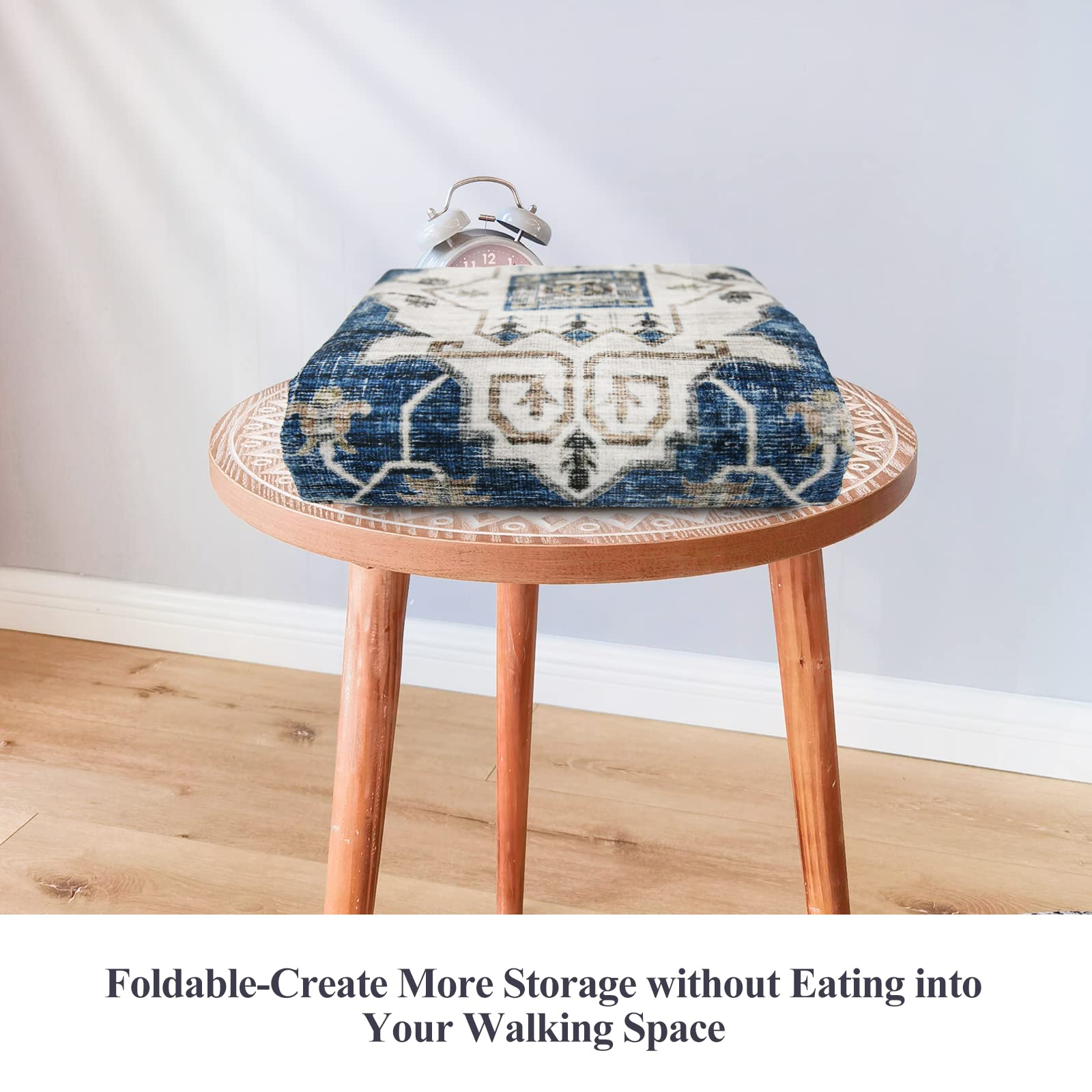 HY HAO YUN LAI hallway runner blue woven pattern demonstrates farmhouse charm