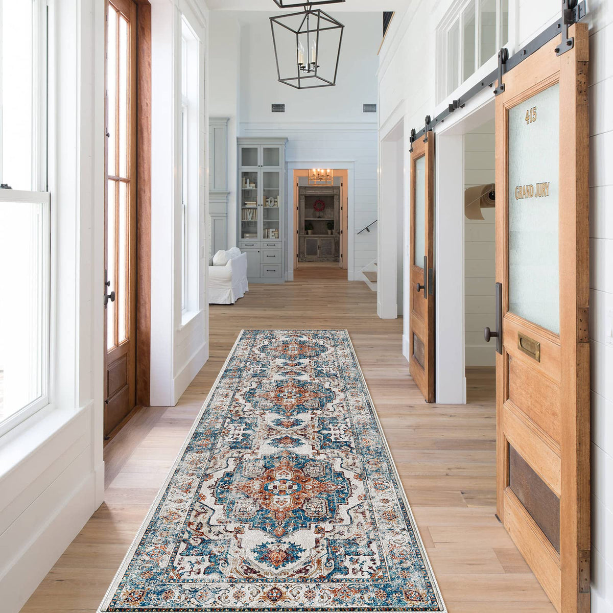 HY HAO YUN LAI hallway runner brick 2x7 adds warmth to entryways.