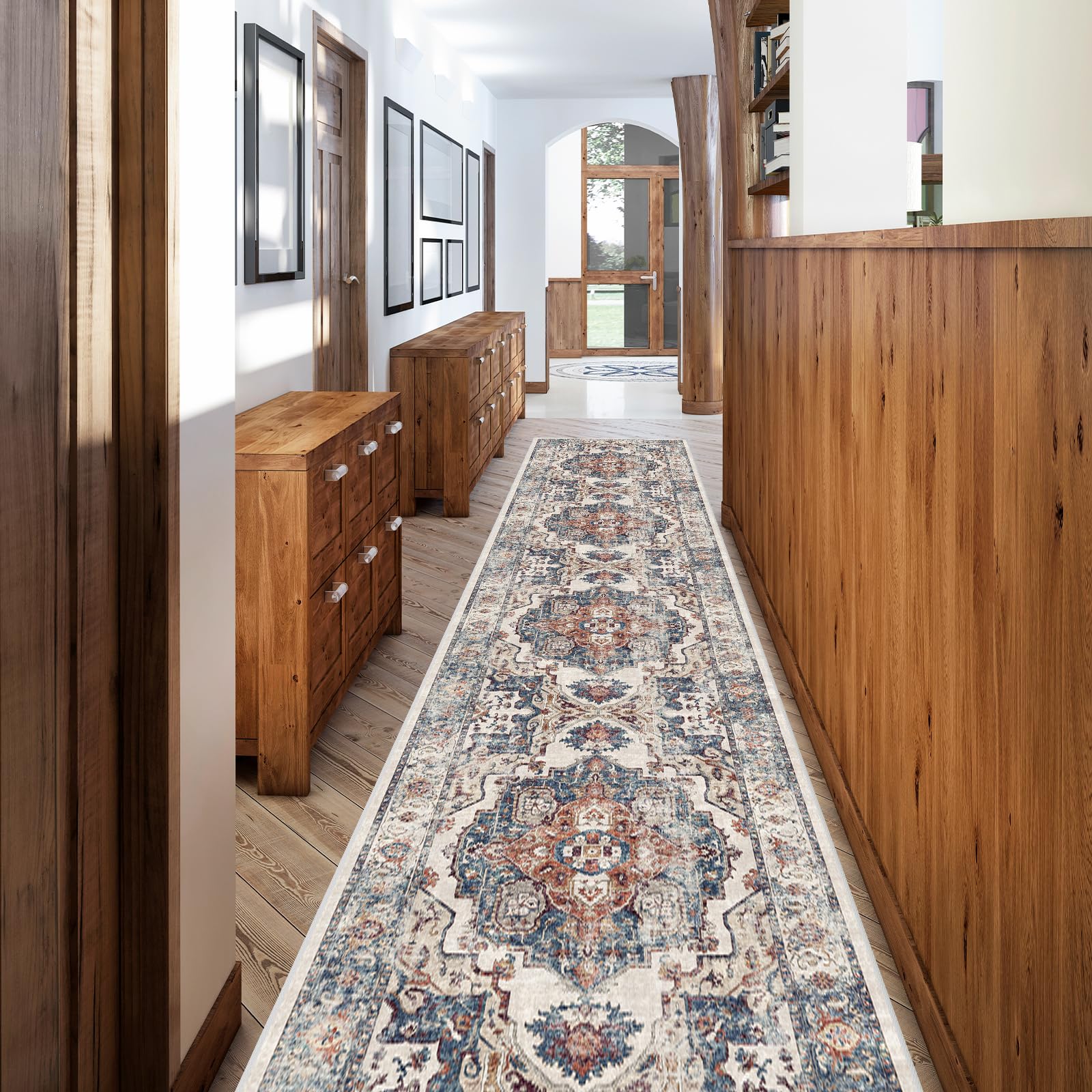 HY Hao Yun Lai hallway runner in brick pattern adds entryway style and protection for floors