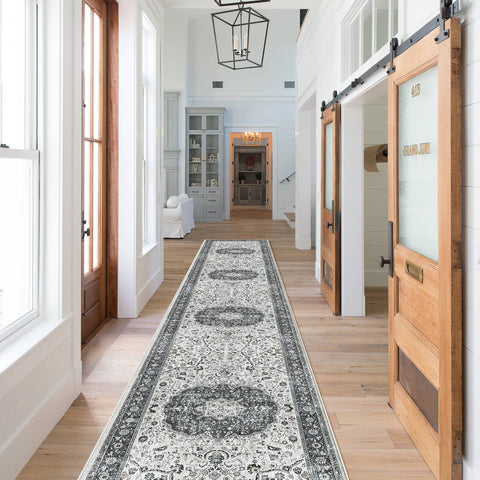 HY HAO YUN LAI hallway runner gray ideal for busy entryways