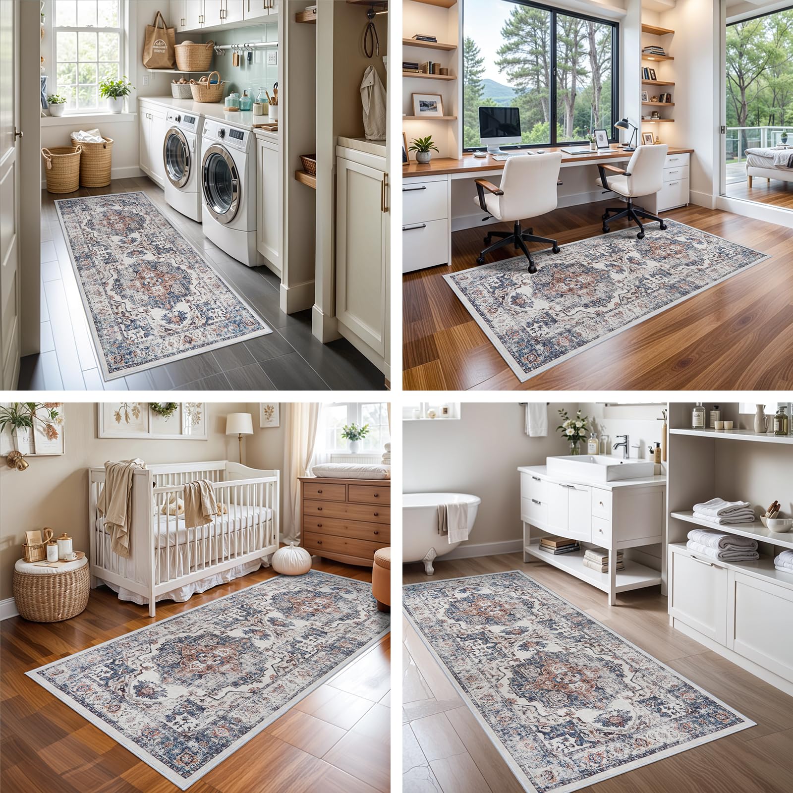 HY HAO YUN LAI hallway runner low-pile design stays flat under doors and furniture.