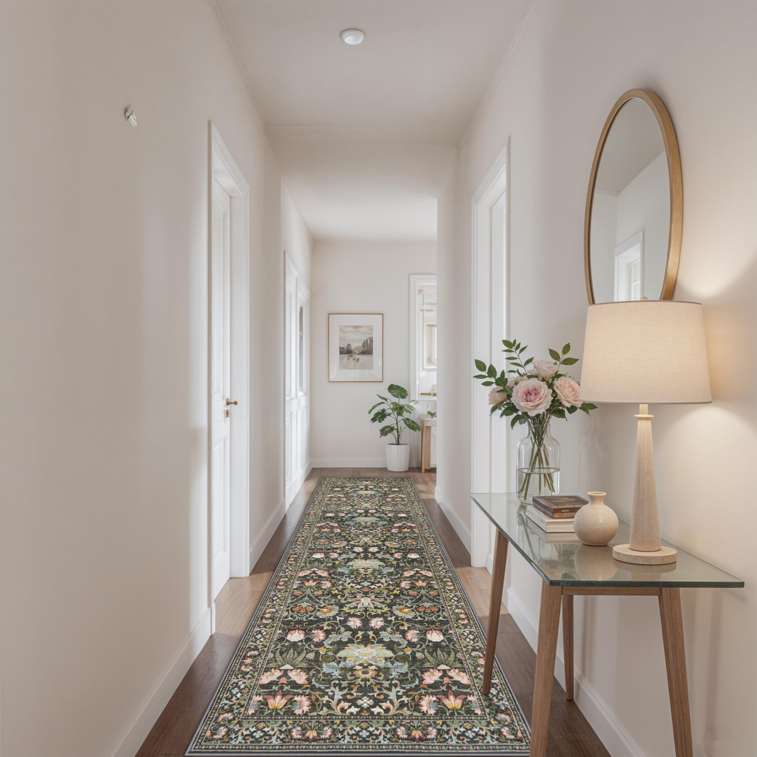 HY Hao Yun Lai high-traffic green rug suitable for busy hallways.