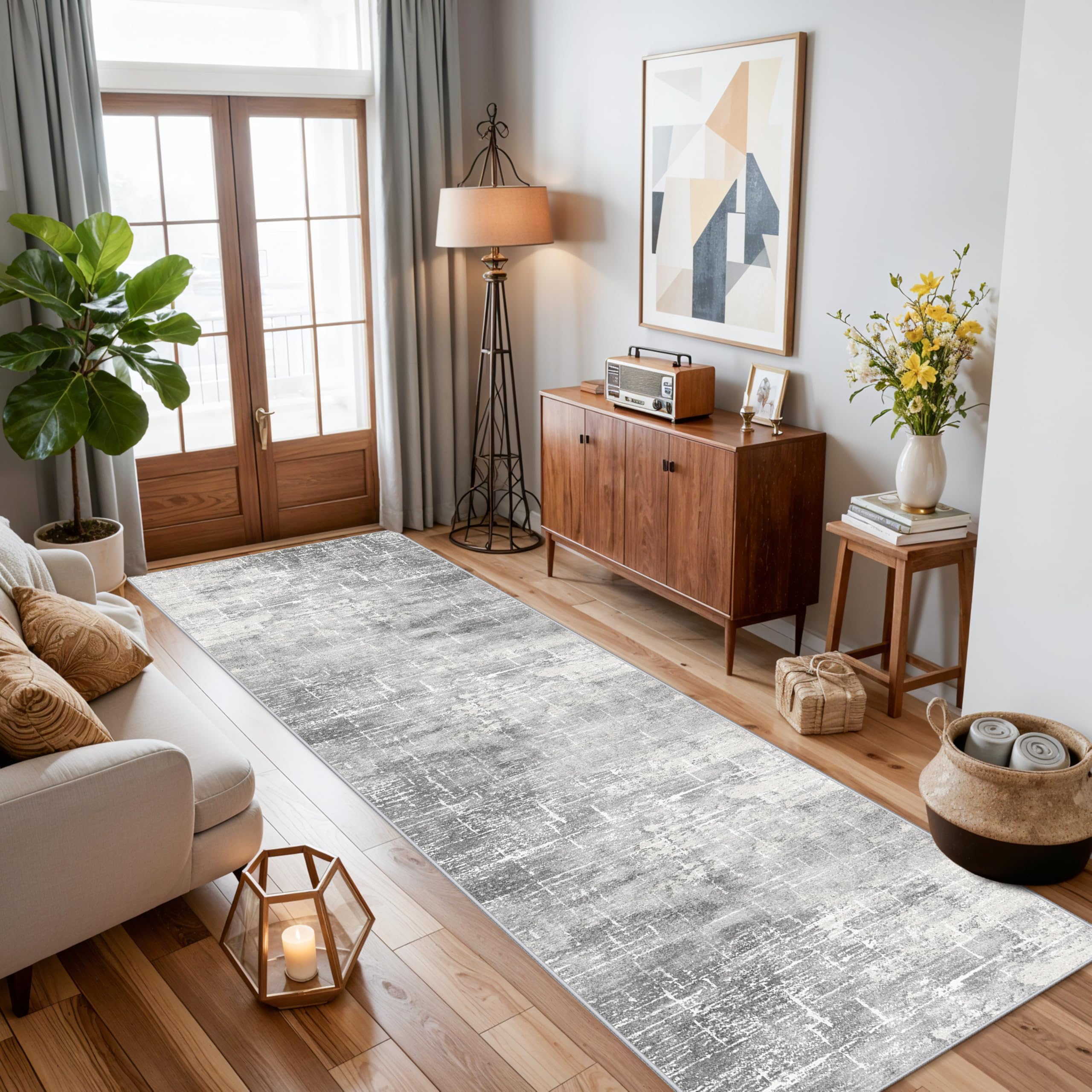 HY HAO YUN LAI low-pile rug designed for high-traffic hallways and entryways.