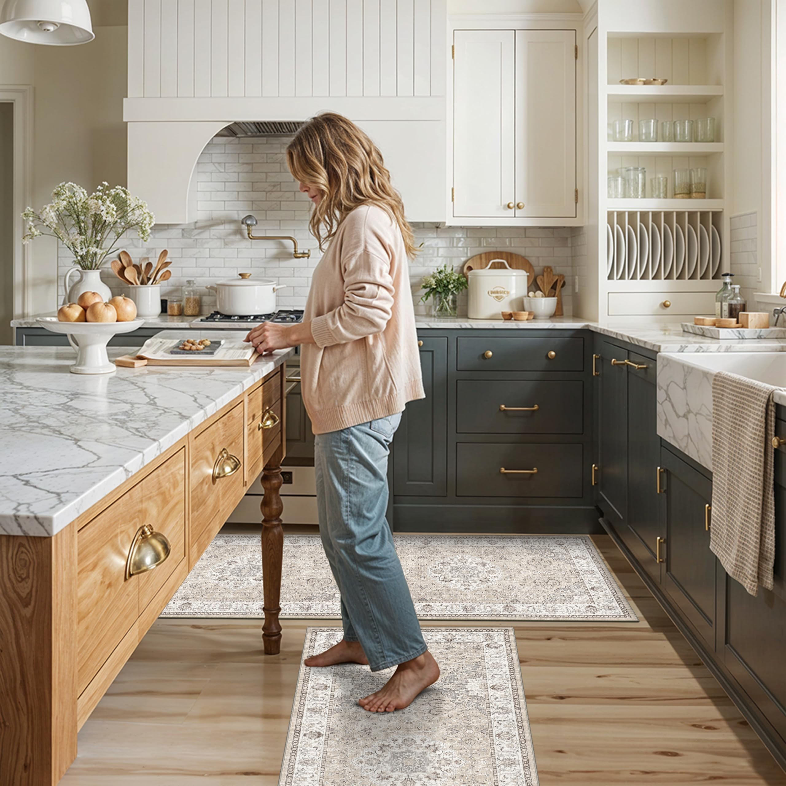 HY HAO YUN LAI dishwasher-front rug cushions feet and keeps floors clean.