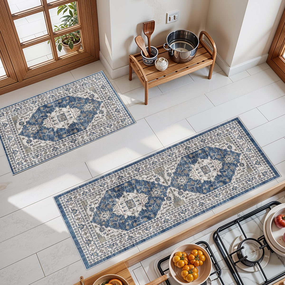 HY HAO YUN LAI kitchen sink rug 2x3 blue guards floors and adds comfort at the sink