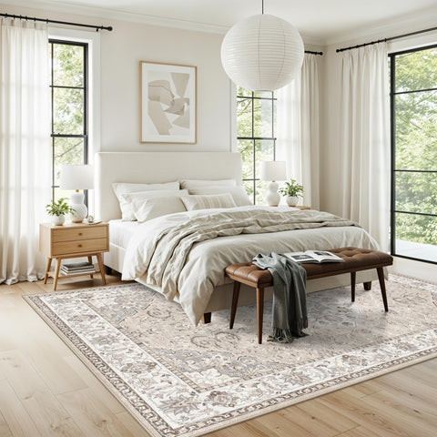 HY HAO YUN LAI living room rug 6x9 neutral beige complements varied decor