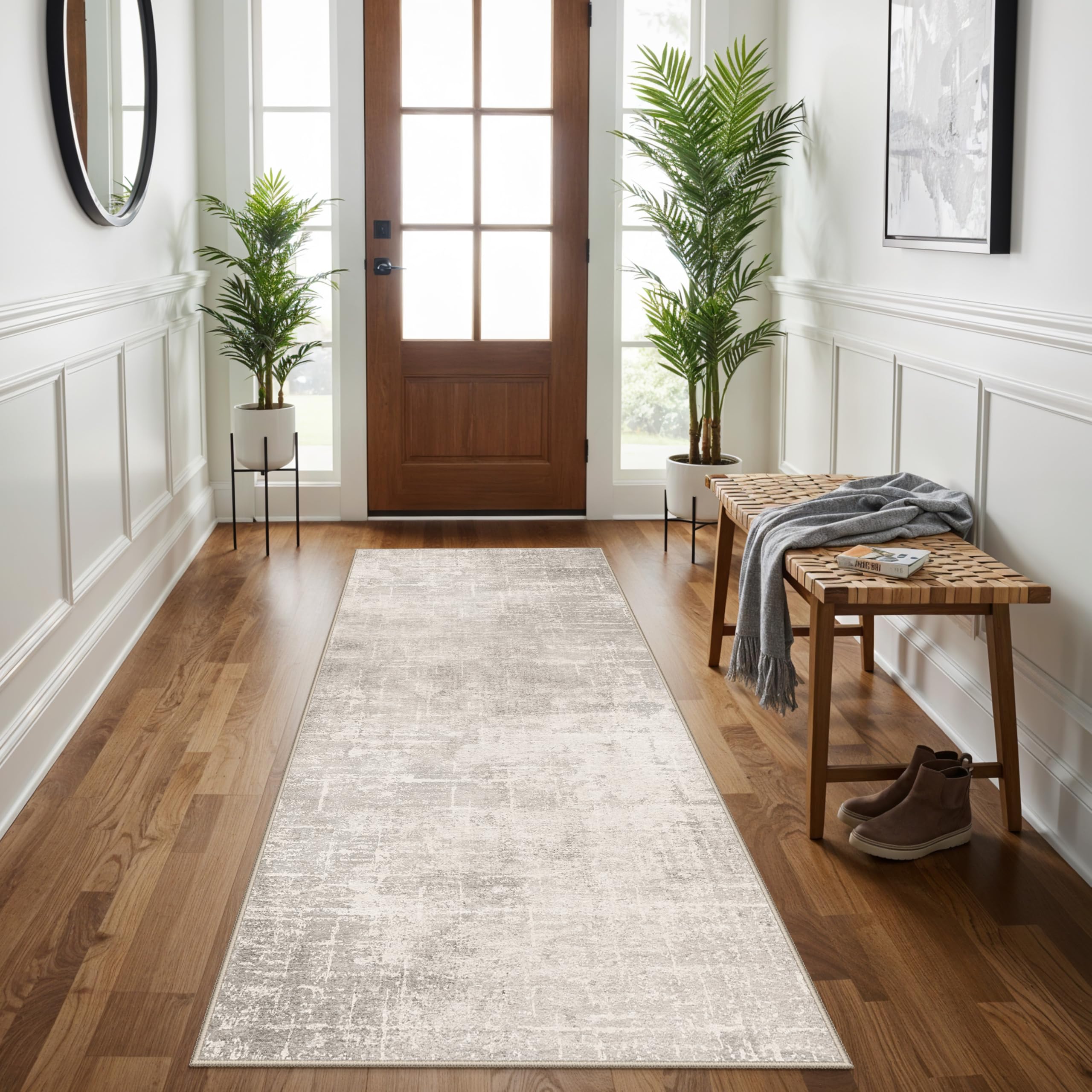 HY HAO YUN LAI low-pile rug with non-slip base for secure footing.