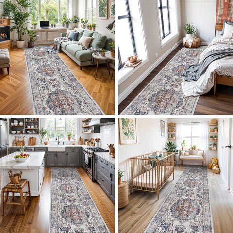 HY Hao Yun Lai rug with non-slip backing prevents slips in entryways and kitchens.