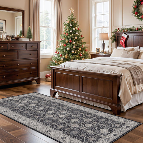 HY HAO YUN LAI non-slip entryway rug in black ensuring safe footing