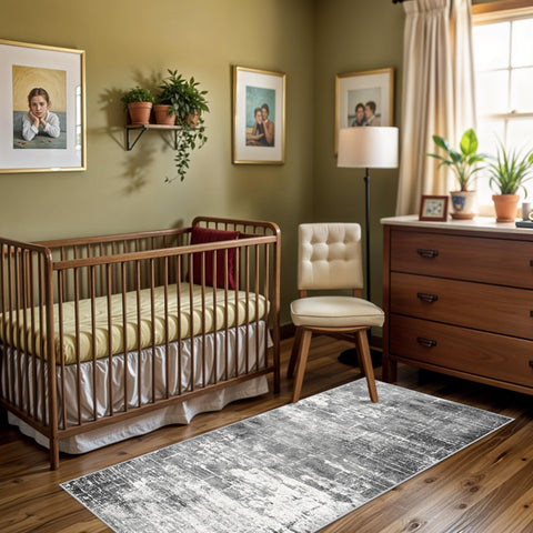 HY HAO YUN LAI rug with non-slip backing stays in place on hard floors.