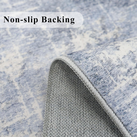 HY HAO YUN LAI spill-resistant kitchen rug in blue protects floors