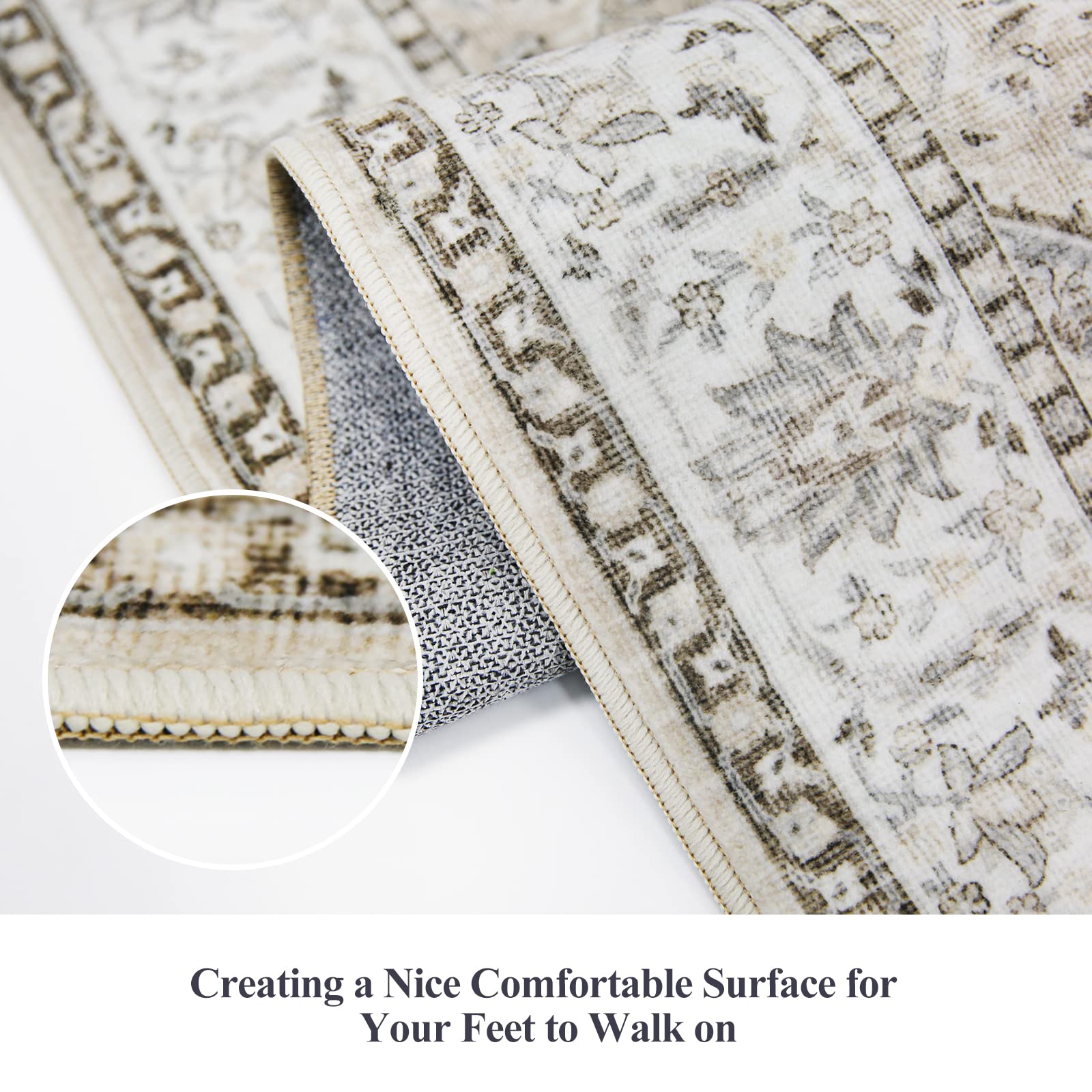 HY HAO YUN LAI vintage soft texture rug provides cozy feet feel.