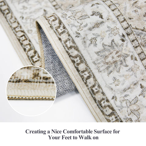HY HAO YUN LAI vintage soft texture rug provides cozy feet feel.