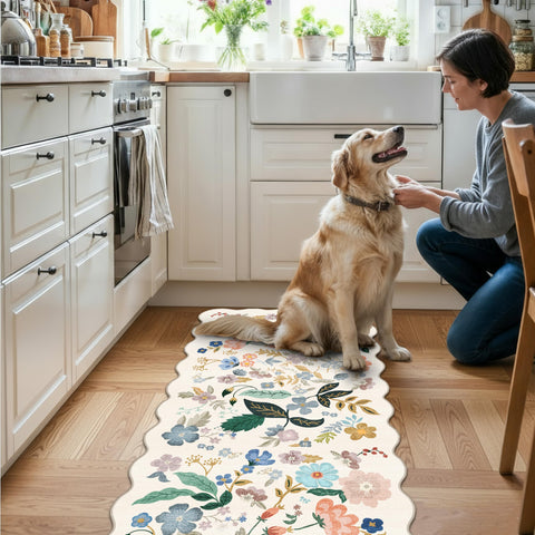 HY HAO YUN LAI cream rug in kitchen area for durable protection