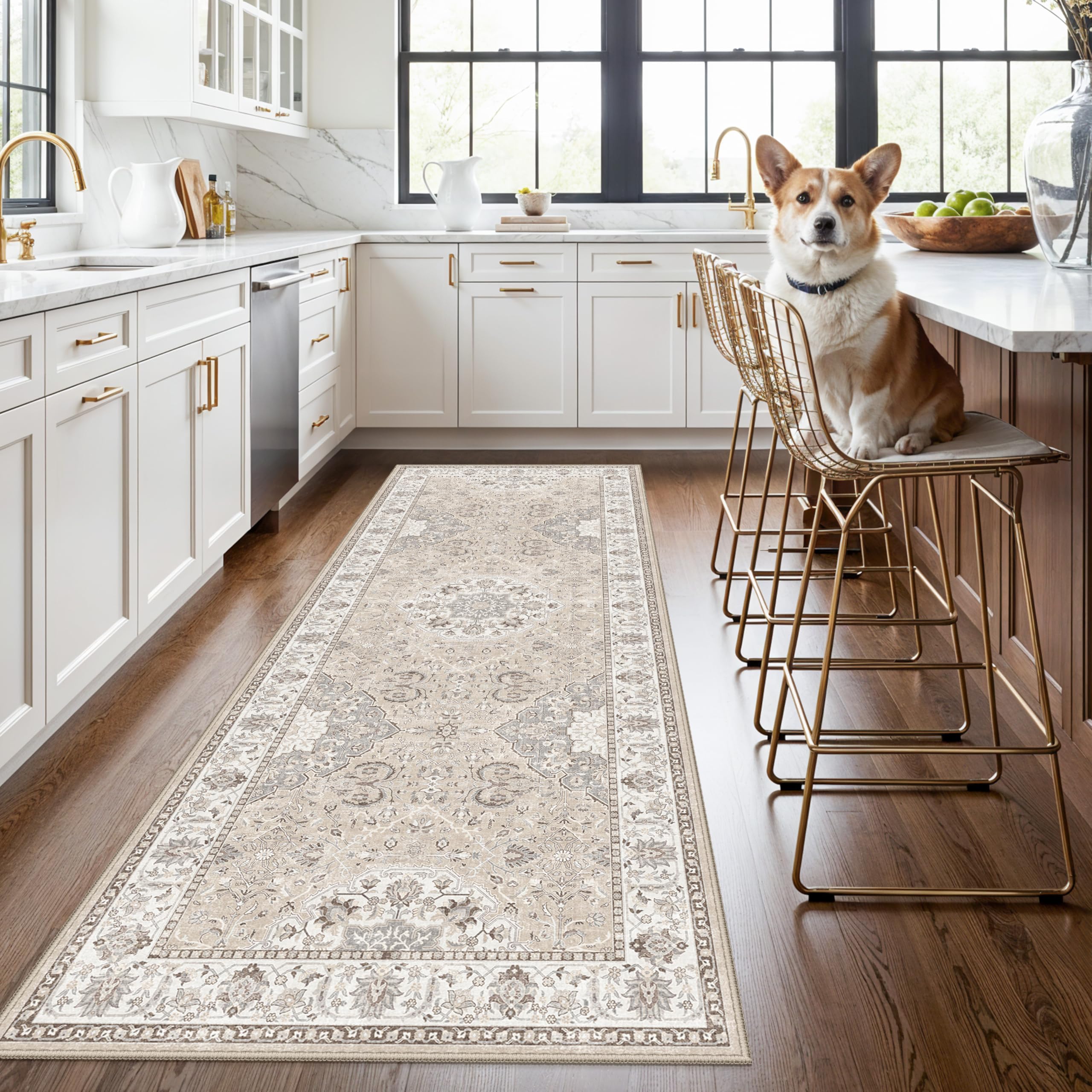 HY HAO YUN LAI washable kitchen runner rug entryway, secure footing for busy spaces