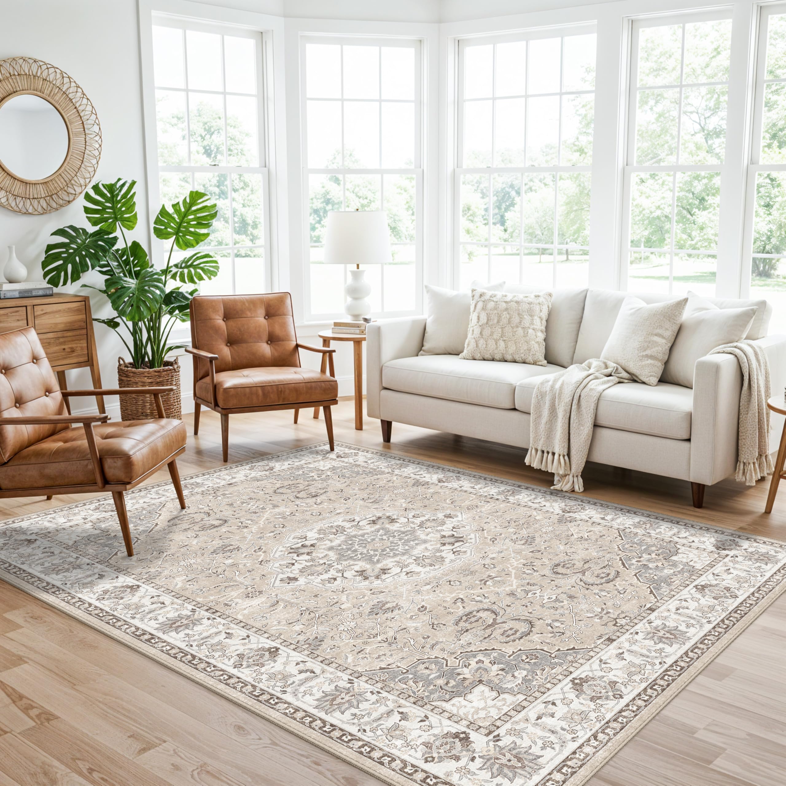 HY HAO YUN LAI rug close-up shows stain-resistant fibers for easy cleaning.