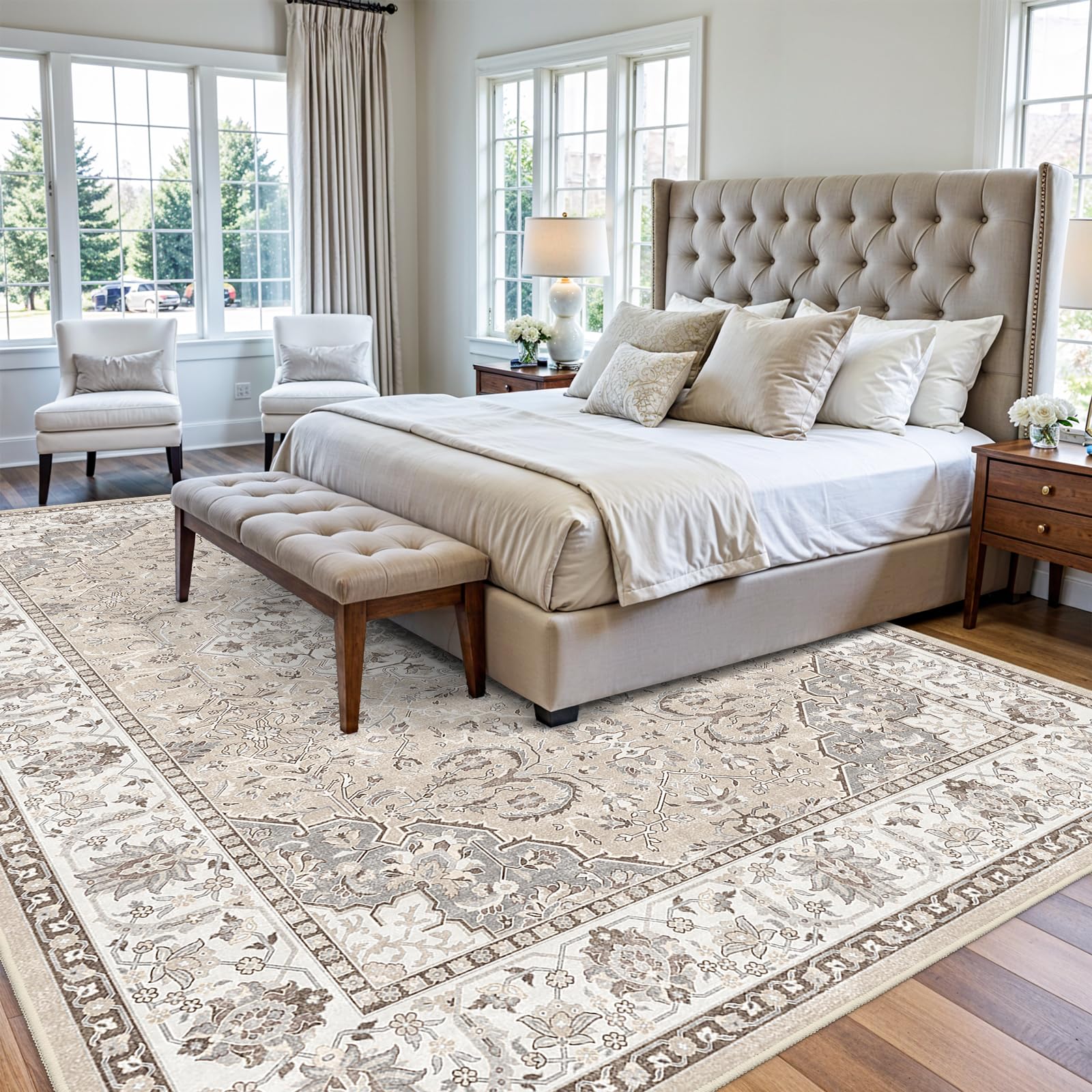 HY HAO YUN LAI non-slip backing keeps rug securely in place.