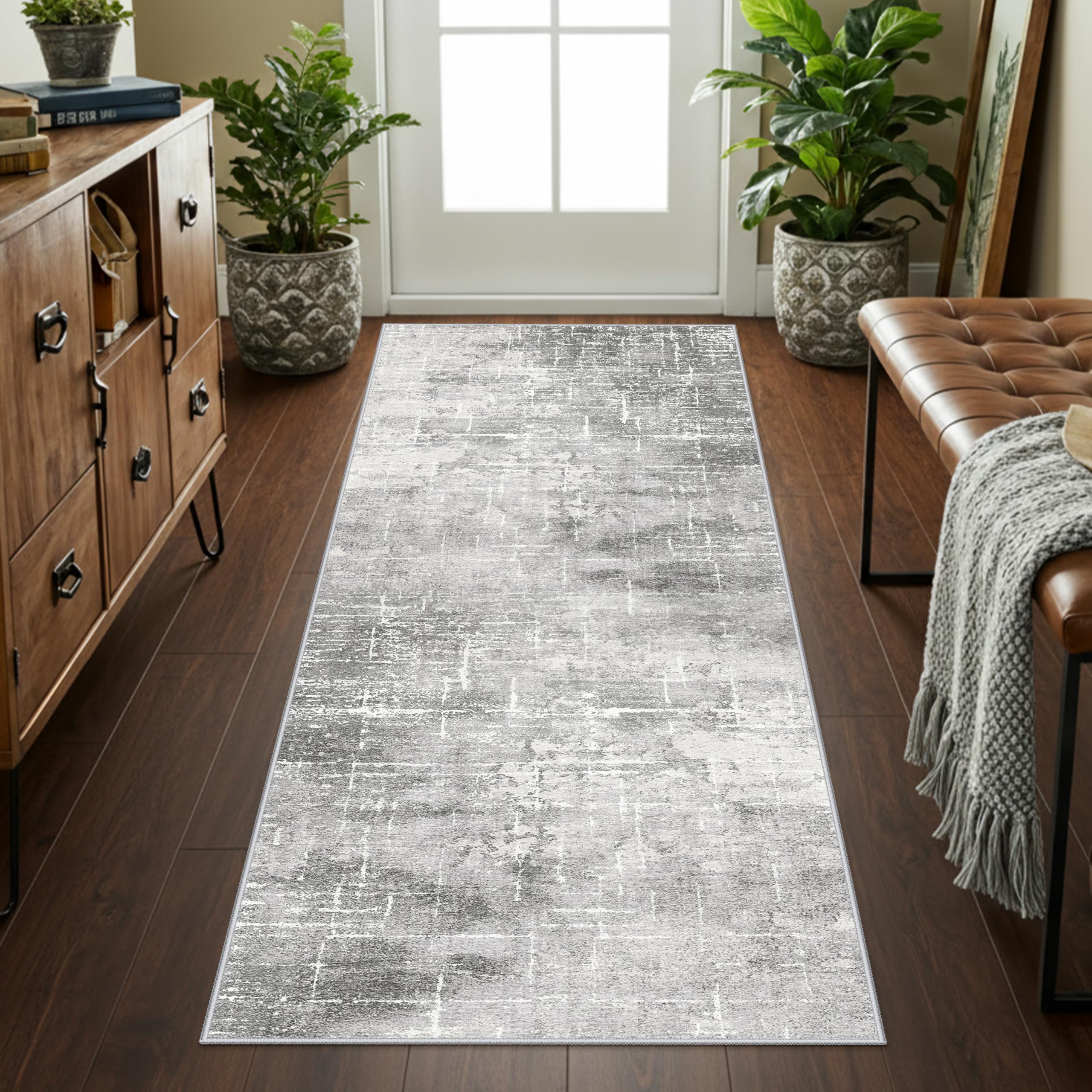 HY HAO YUN LAI washable abstract 2x6 rug with stain resistance for everyday messes