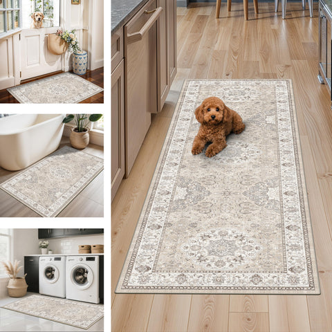 HY HAO YUN LAI 2x3 beige rug compact and lightweight for easy movement