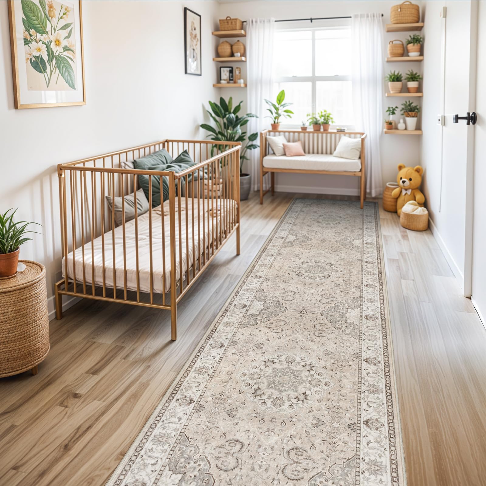 HY HAO YUN LAI water-resistant beige rug for bathrooms and nurseries