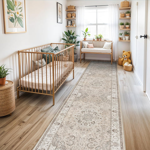 HY HAO YUN LAI water-resistant beige rug for bathrooms and nurseries