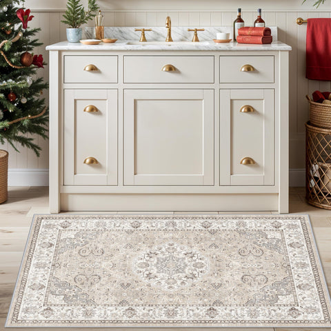 HY HAO YUN LAI water-resistant beige rug for living spaces.