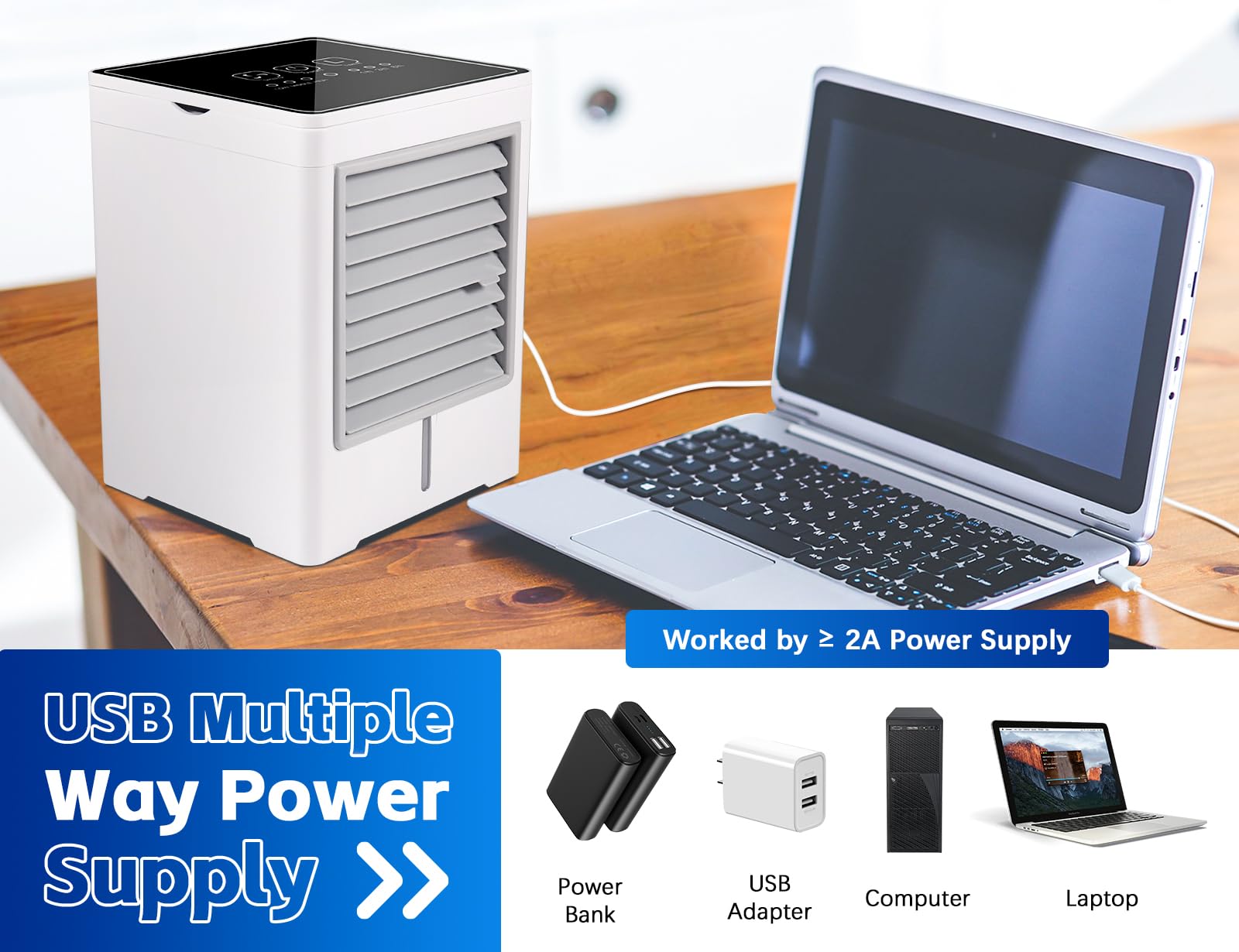 Hyanexvexal compact desk fan with low noise under 45 dB