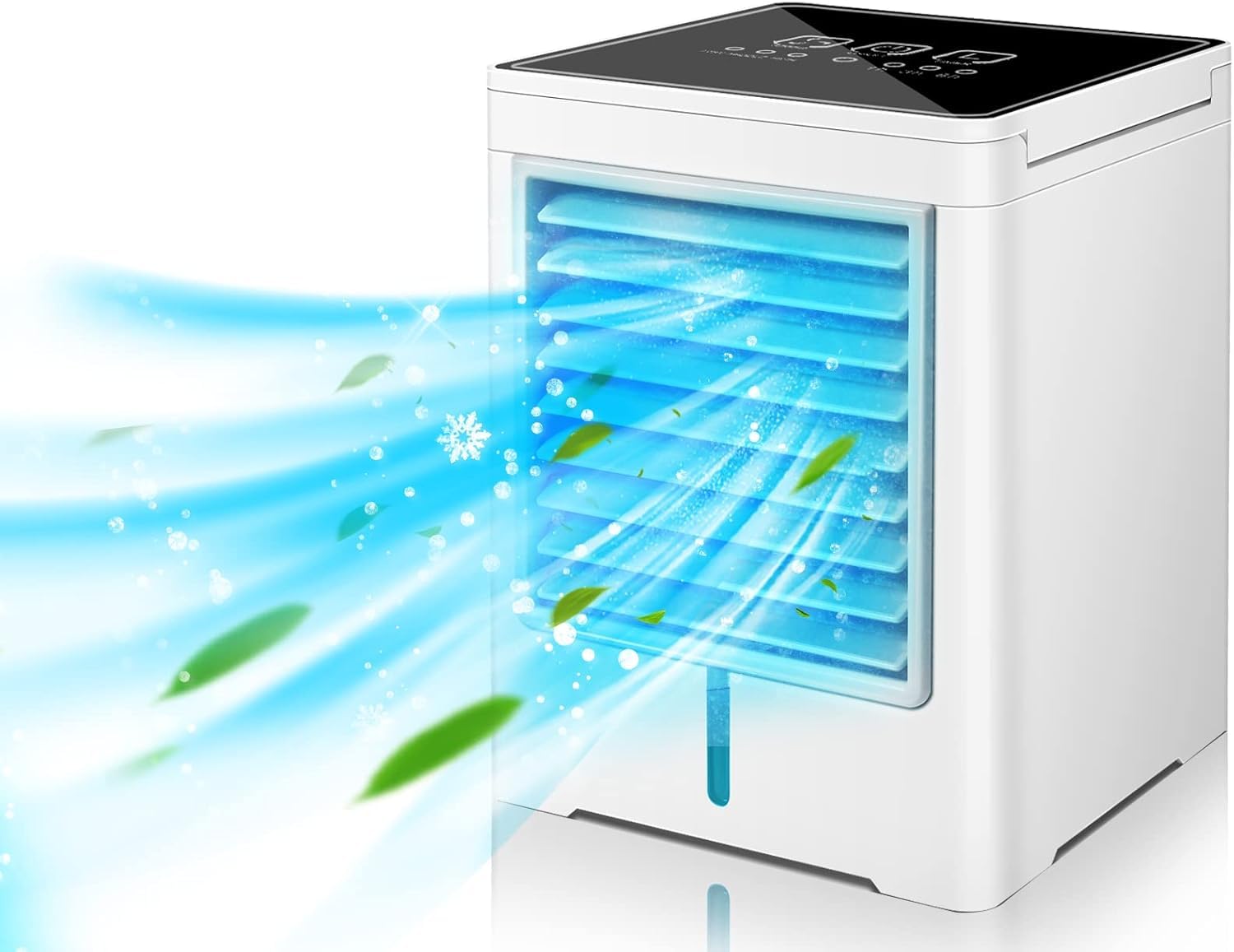 Hyanexvexal portable air cooler front view with USB power for desks