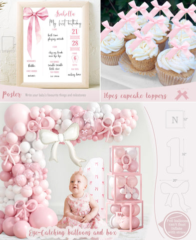 HYCSANBAO 166pc pink bow garland creates a lush decorating accent