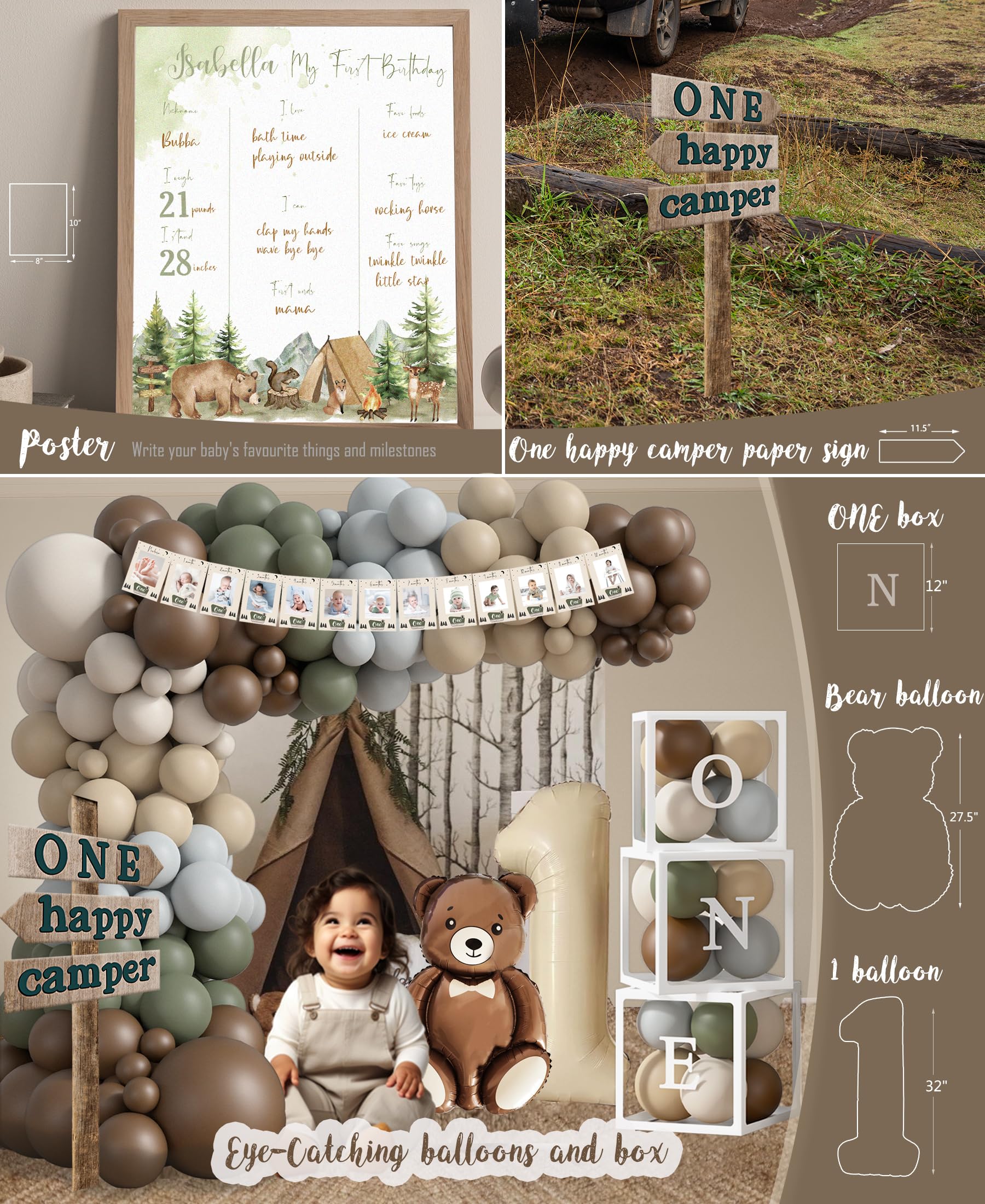 HYCSANBAO Camper balloon garland and table cloth for cohesive styling