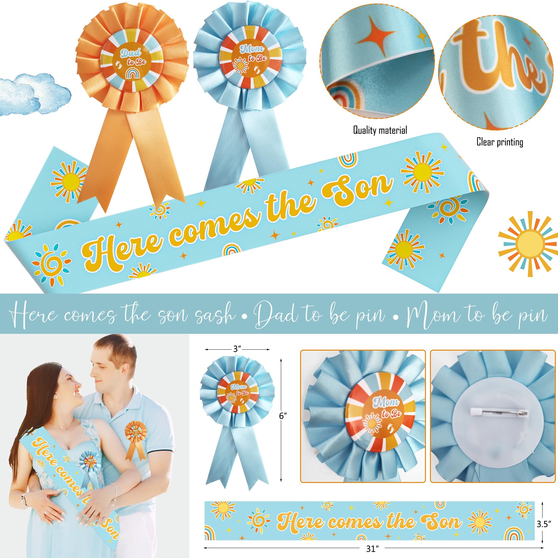 HYCSANBAO Mom to Be pin complements celebratory photos.