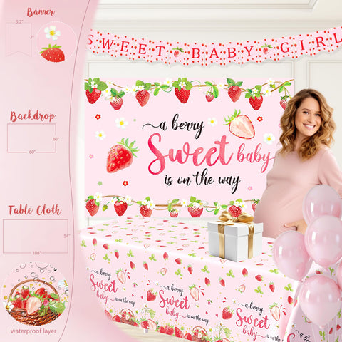 HYCSANBAO cupcake toppers add strawberry dessert accents