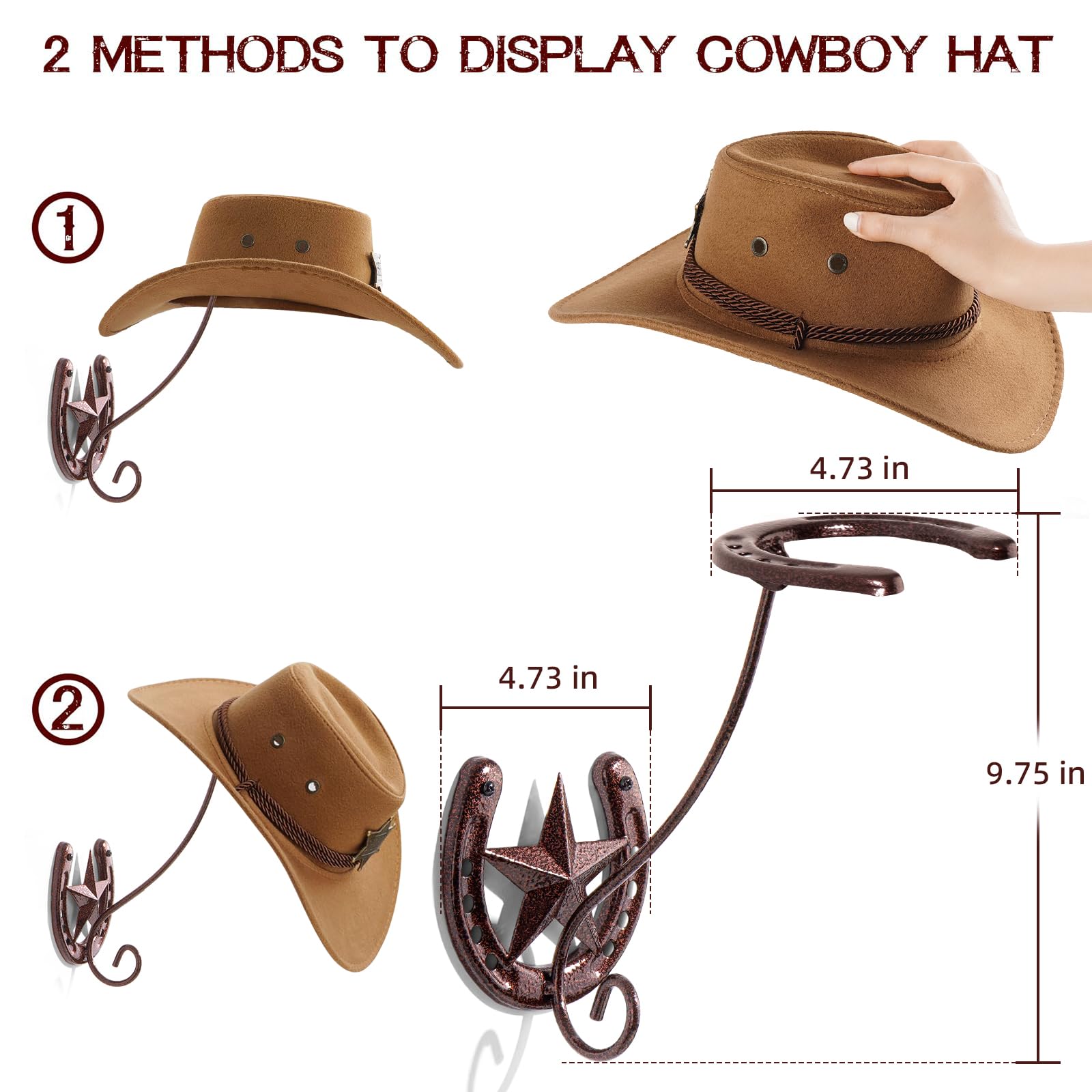 HYDERMUS angled hat display highlights brim-friendly spacing.