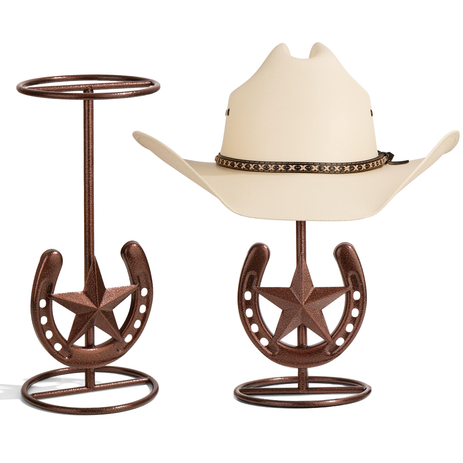 HYDERMUS cowboy hat stand base keeps hats upright and accessible on your desk or entry table