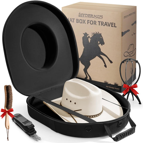 HYDERMUS hat box extralarge waterproof keeps cowboy hats dry while traveling
