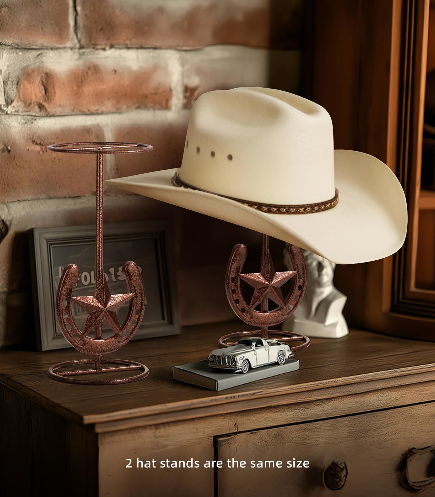 HYDERMUS horseshoe star detail adds Western charm while supporting hats securely