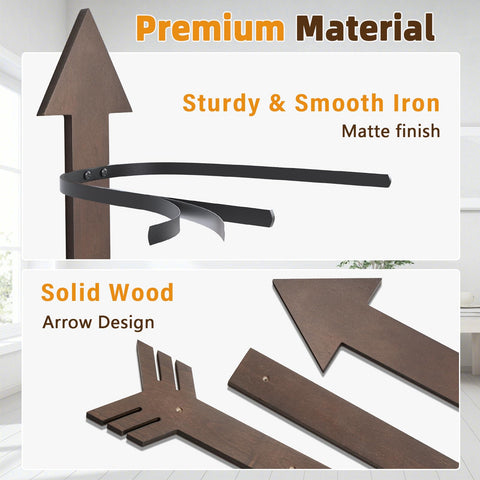 HYDERMUS solid wood base and walnut finish add western charm to any entryway.