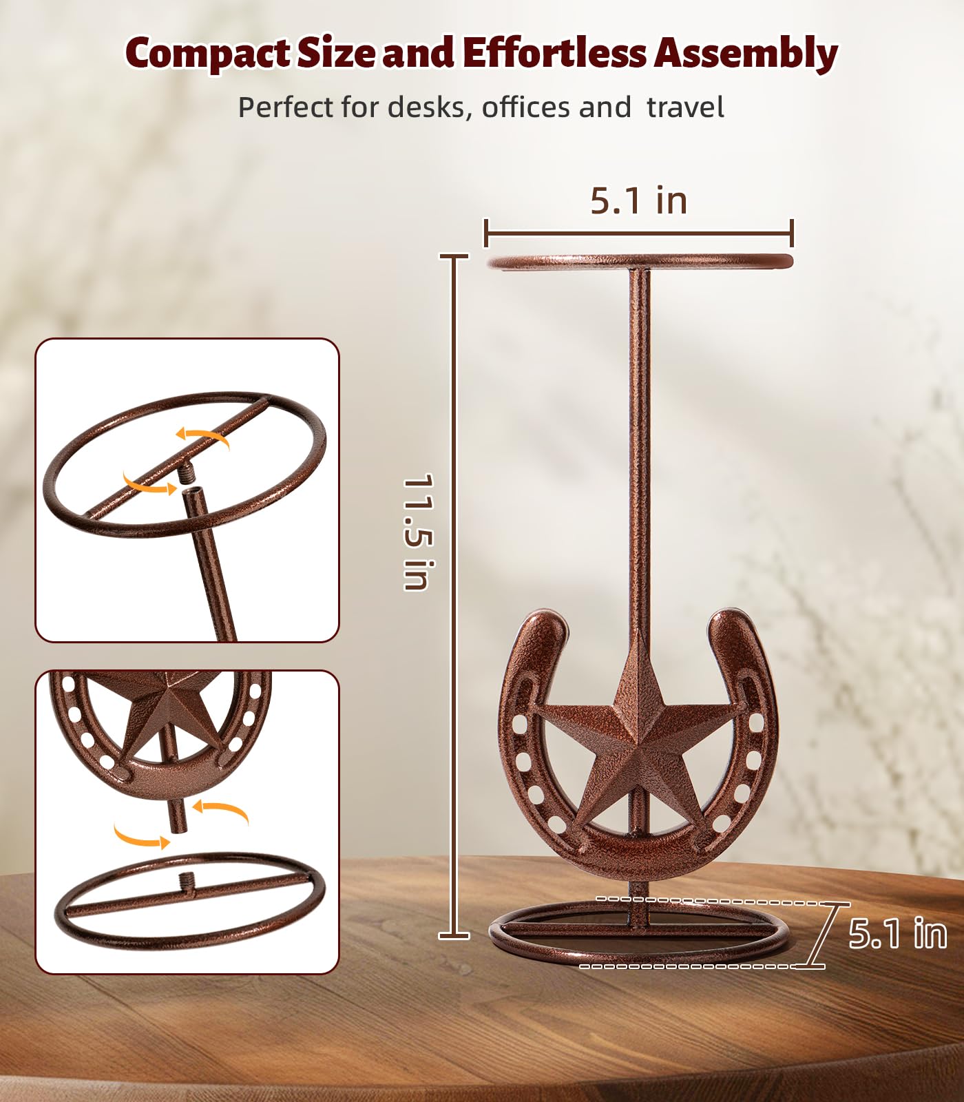 HYDERMUS Weighted base keeps hats stable on busy desks